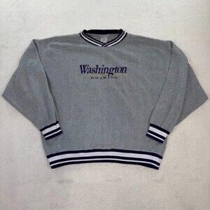 Vintage Retro 90's Washington Huskies Crewneck Sweatshirt Gray XL